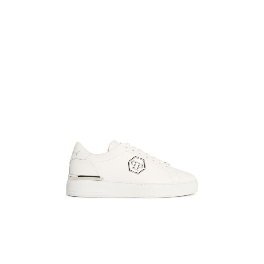 Philipp Plein Hexagon White Leather Sneakers Men